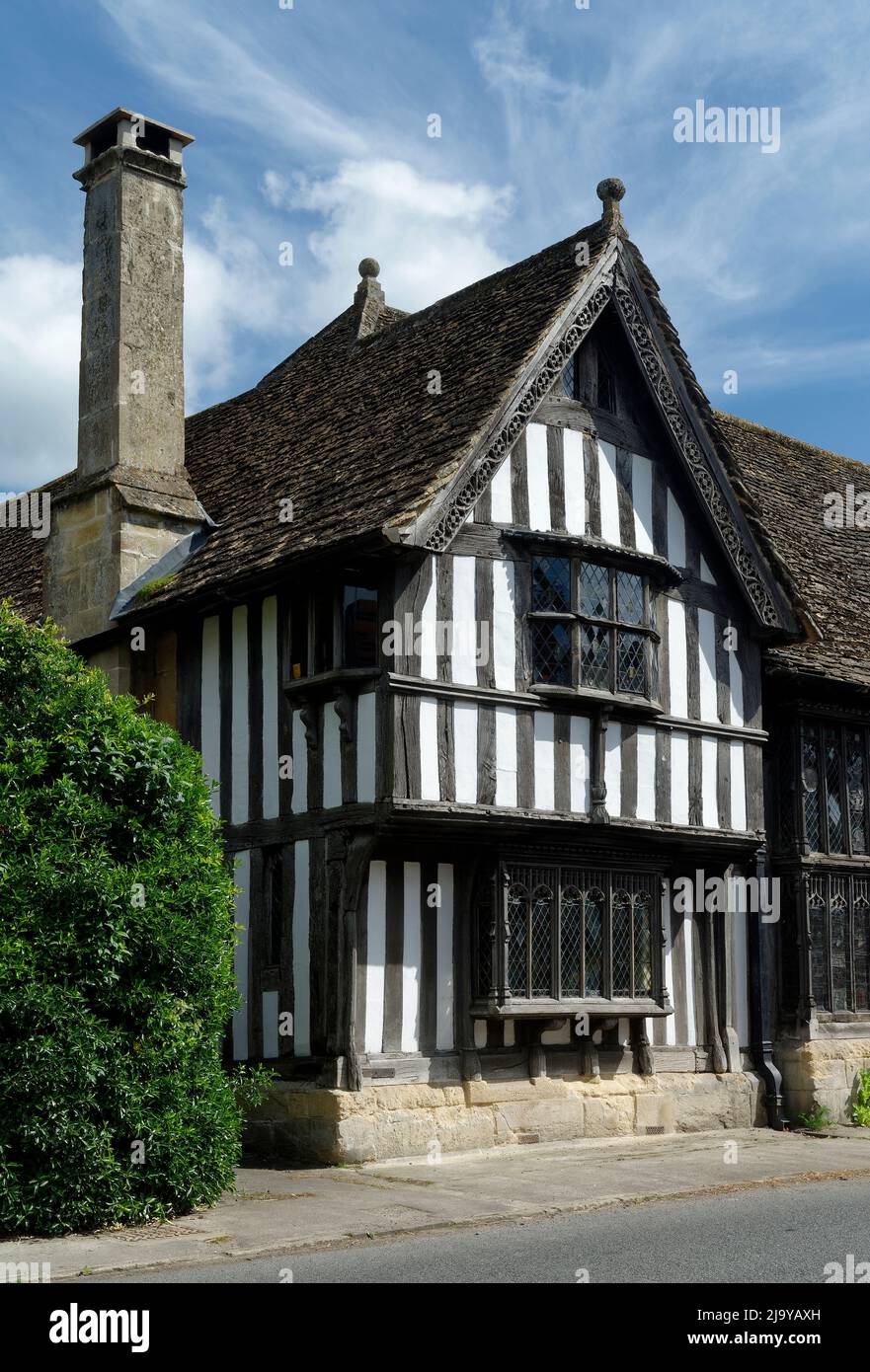 Porch House, Potterne, Wiltshire UK. 15th century grade I listed timber framed house Stock Photo