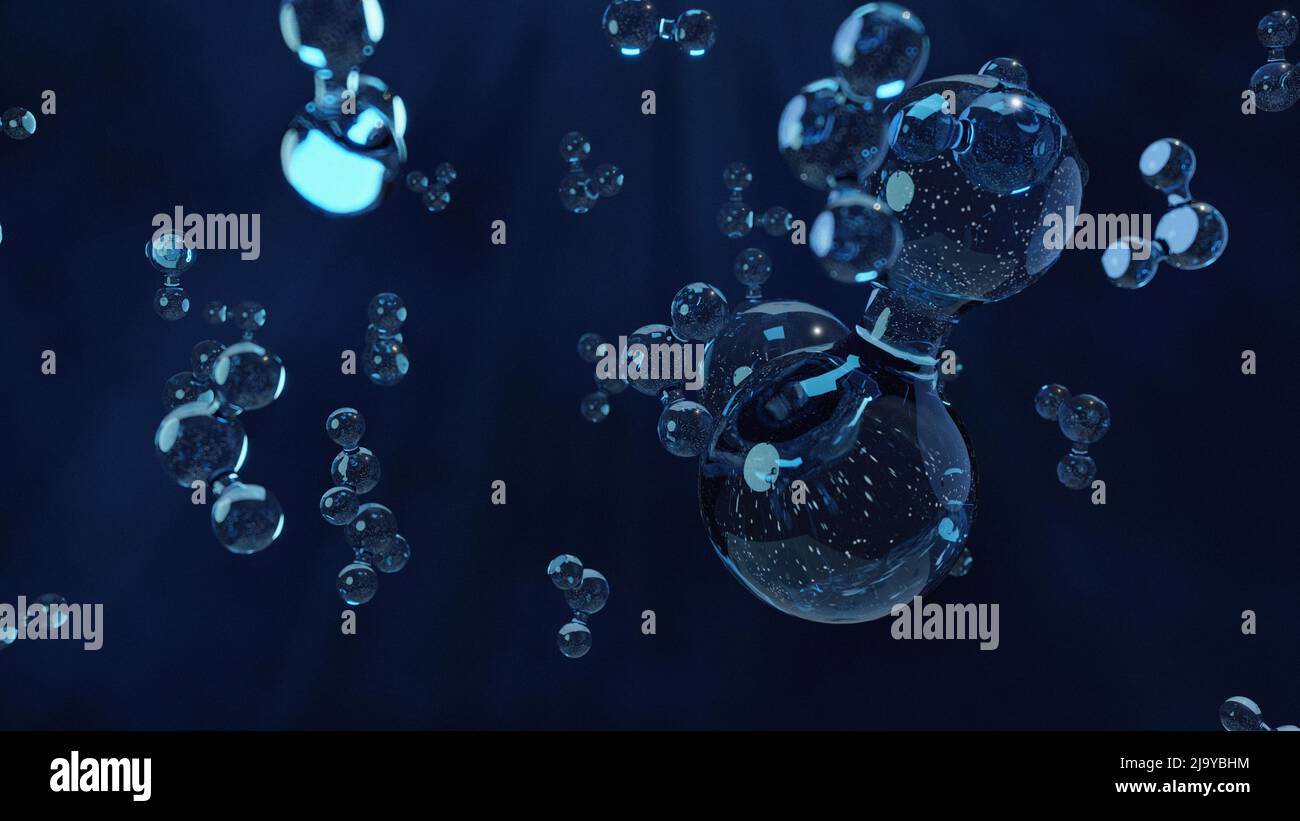 Water molecule. Abstract molecule microbiology or science background ...
