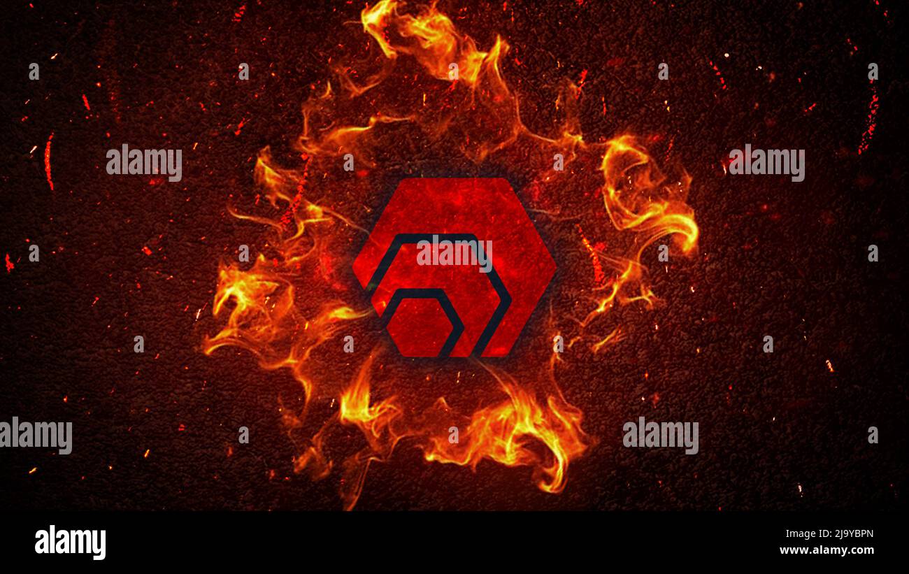 hex cryptocurrency coin on colorful background, cryptocurrency concept  Stock Photo - Alamy