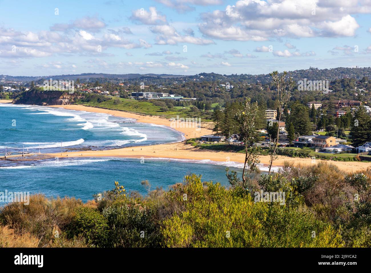 Mona Vale beach and its ocean rock swimming pool on Sydney northern