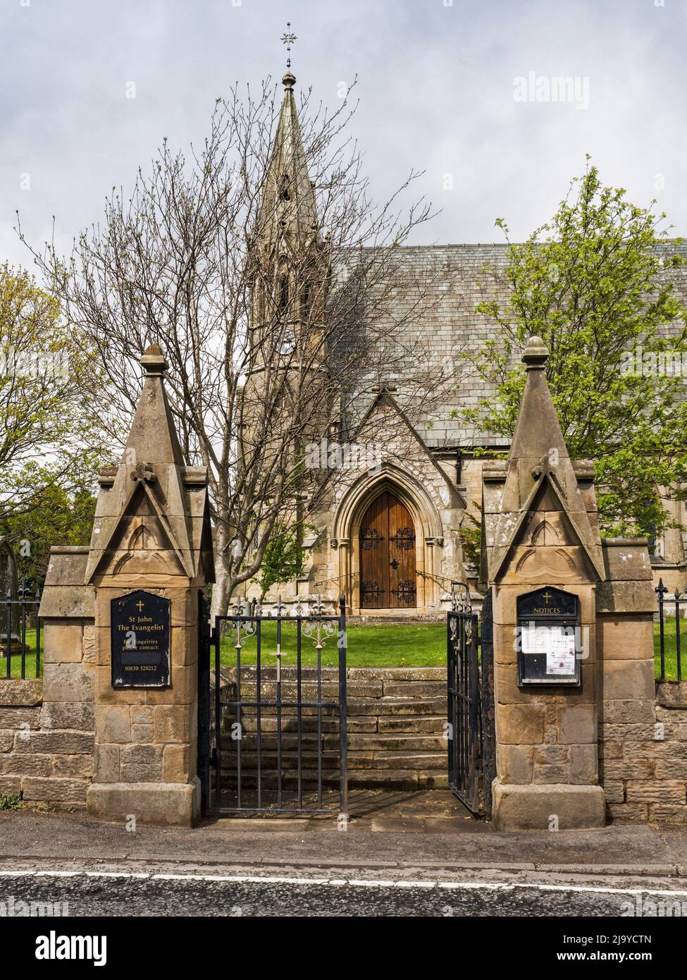 St John the Evangelist church in Otterburn, Northumberland, UK Stock Photo