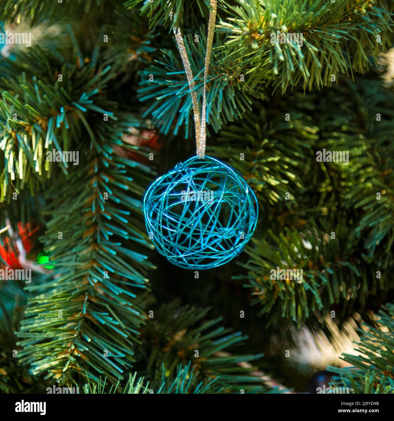 Christmas decorations on the branches of fir tree Stock Photo Alamy