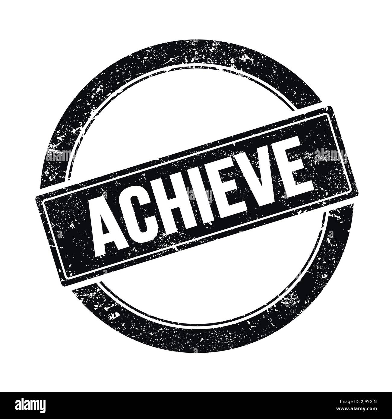 ACHIEVE text on black grungy round vintage stamp Stock Photo - Alamy
