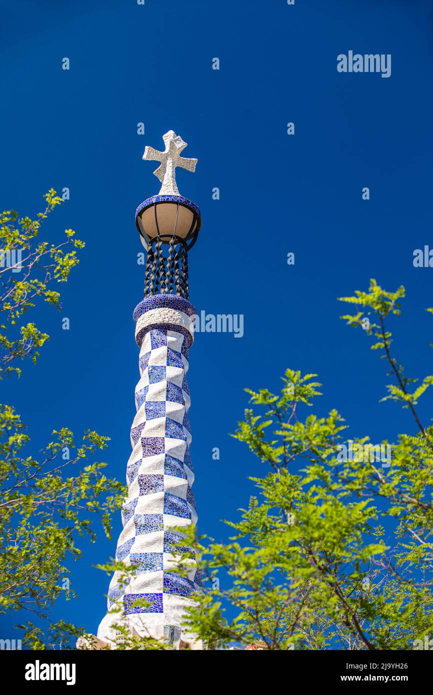 Guell Park in Barcelona, Spain Stock Photo