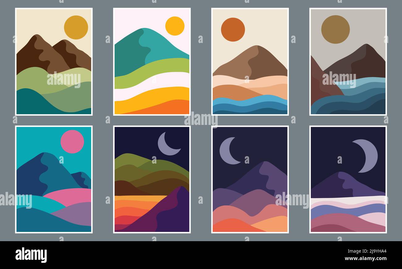 Abstract mountain landscape vector illustration Stock Vector