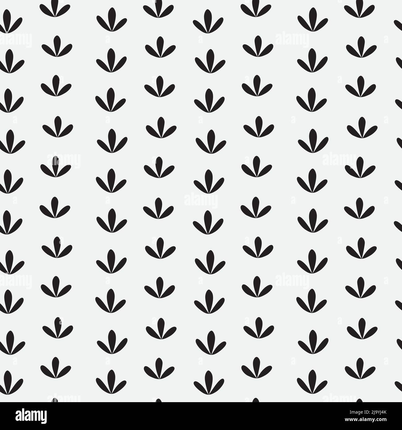 Minimal hand drawn leaves shape seamless pattern. Stock Vector
