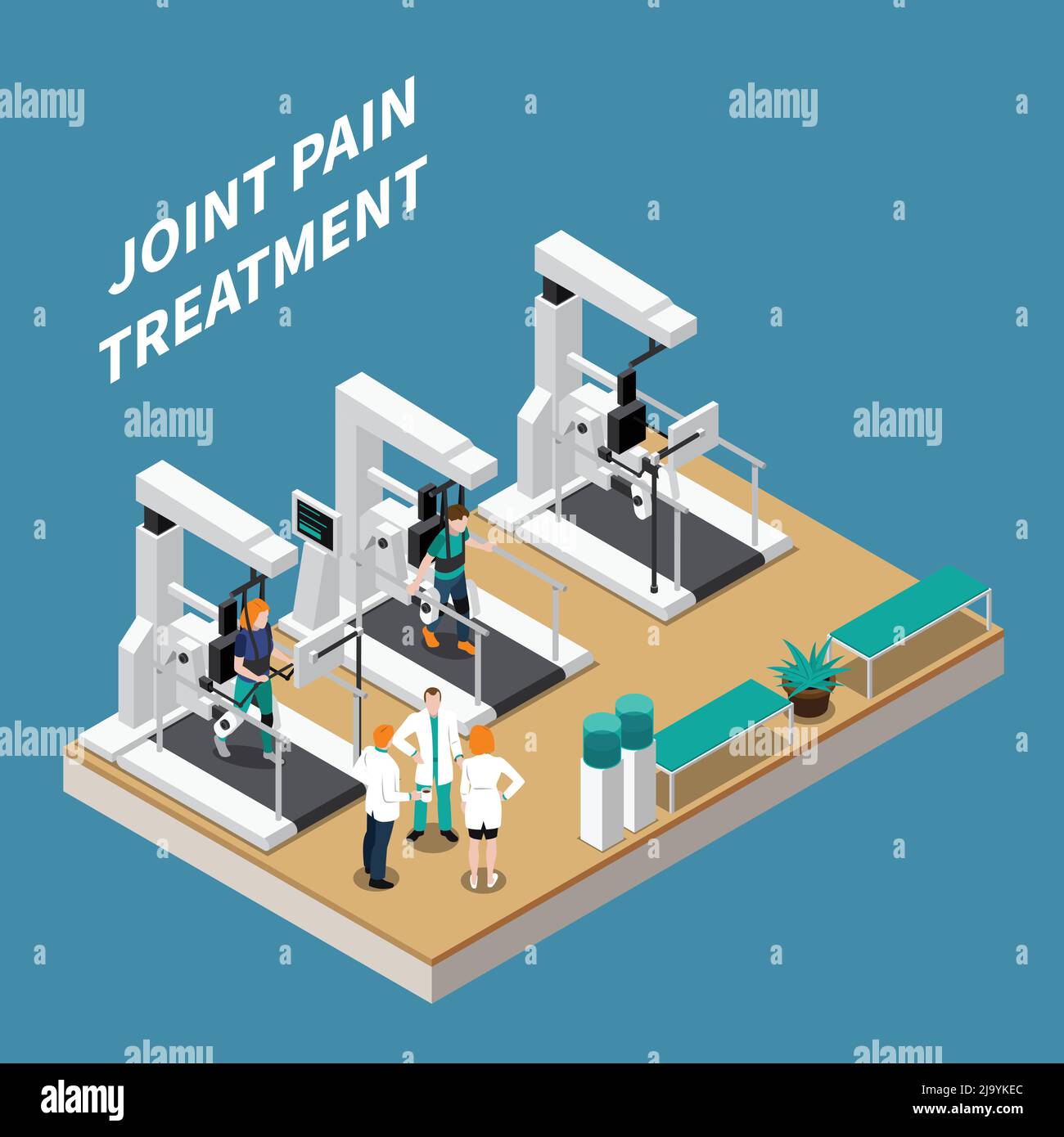 Joint pain treatment isometric composition with doctors and patients
