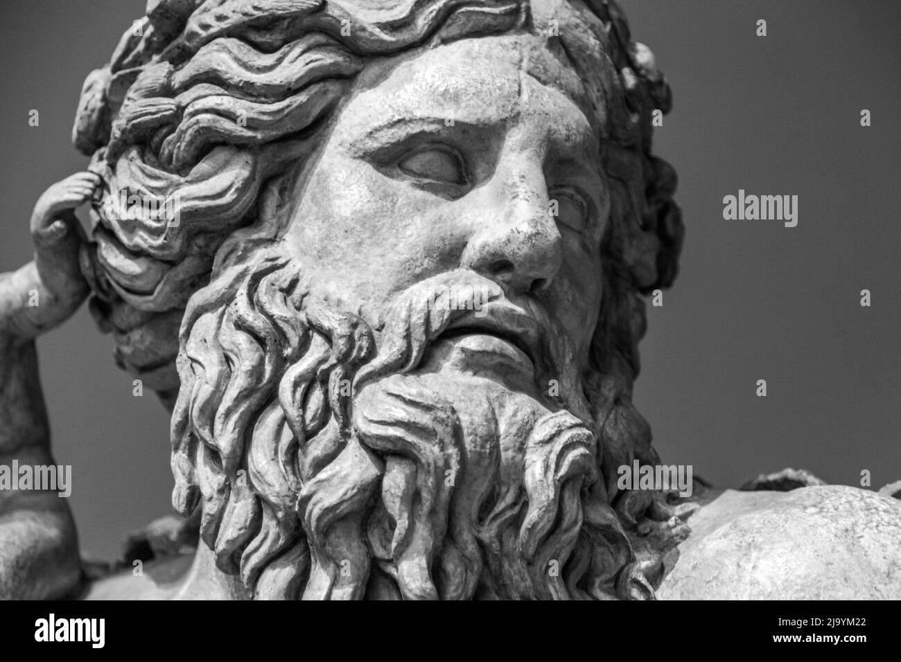 The ancient marble portrait of man with beard. Stock Photo