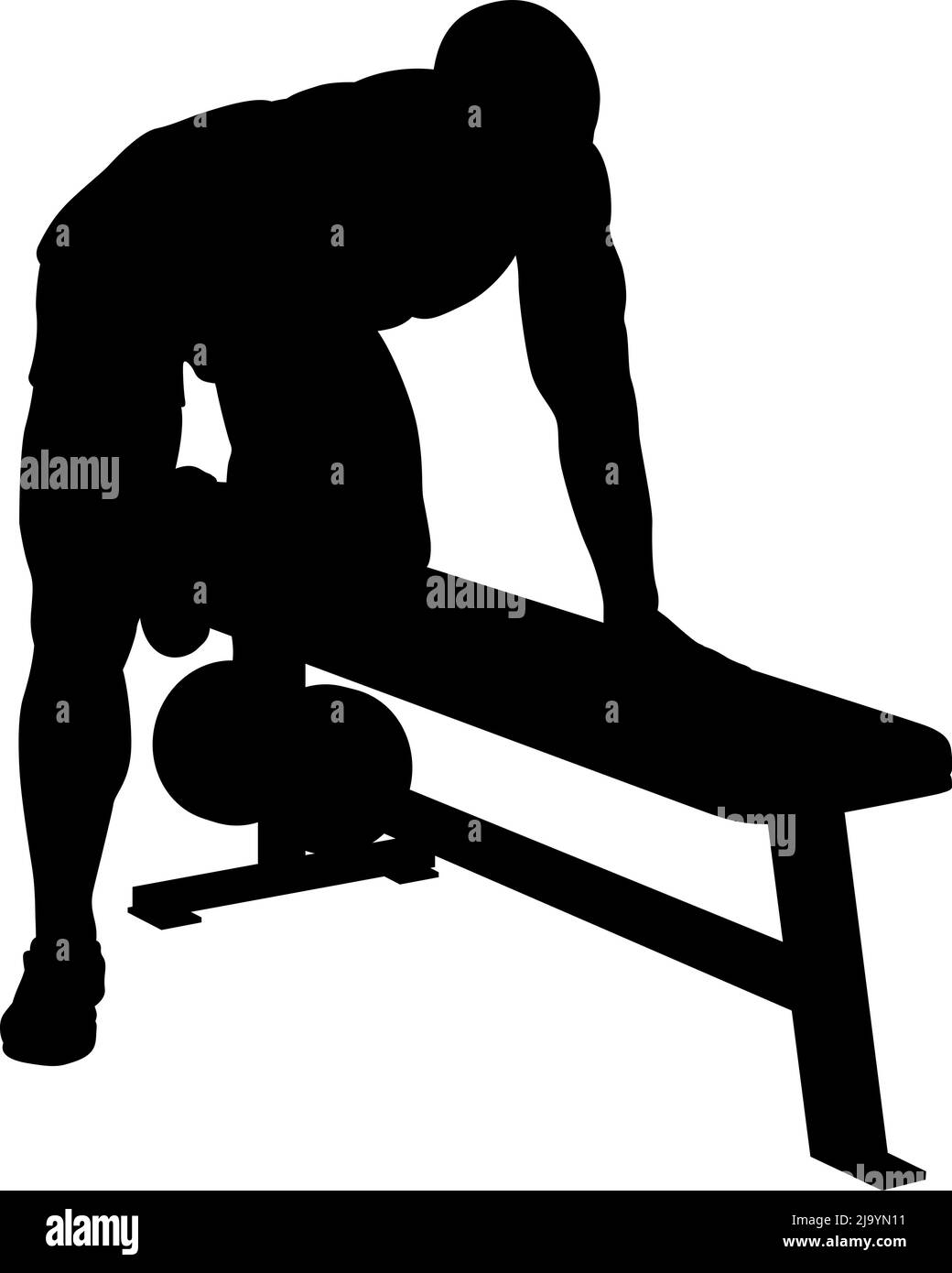 Weight Lifting Man Weightlifting Silhouette Stock Vector