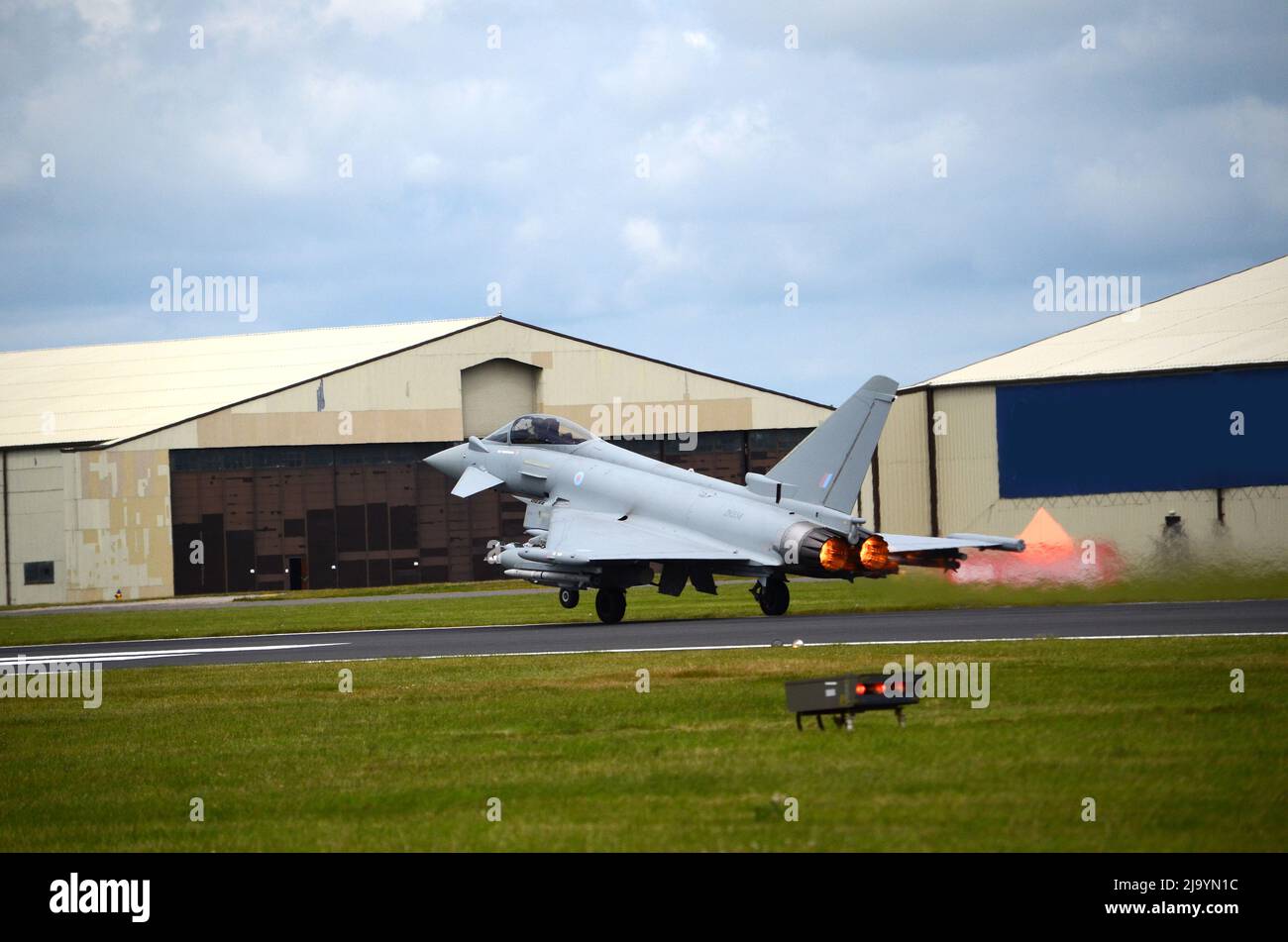 RAF Typhoon GR4 Quick Reaction Alert (QRA) scramble Stock Photo