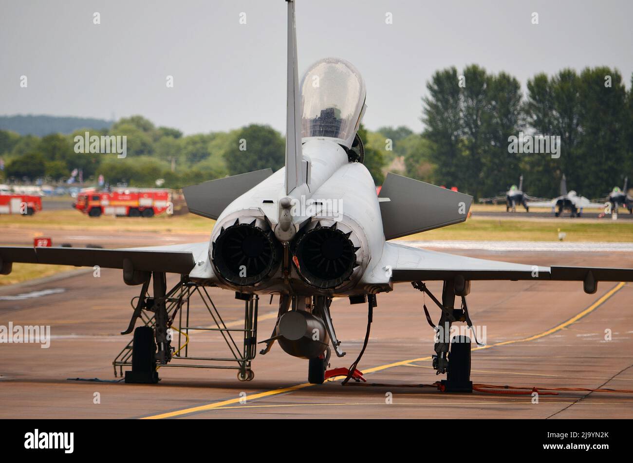 Eurofighter Typhoon on British military airfield Stock Photo