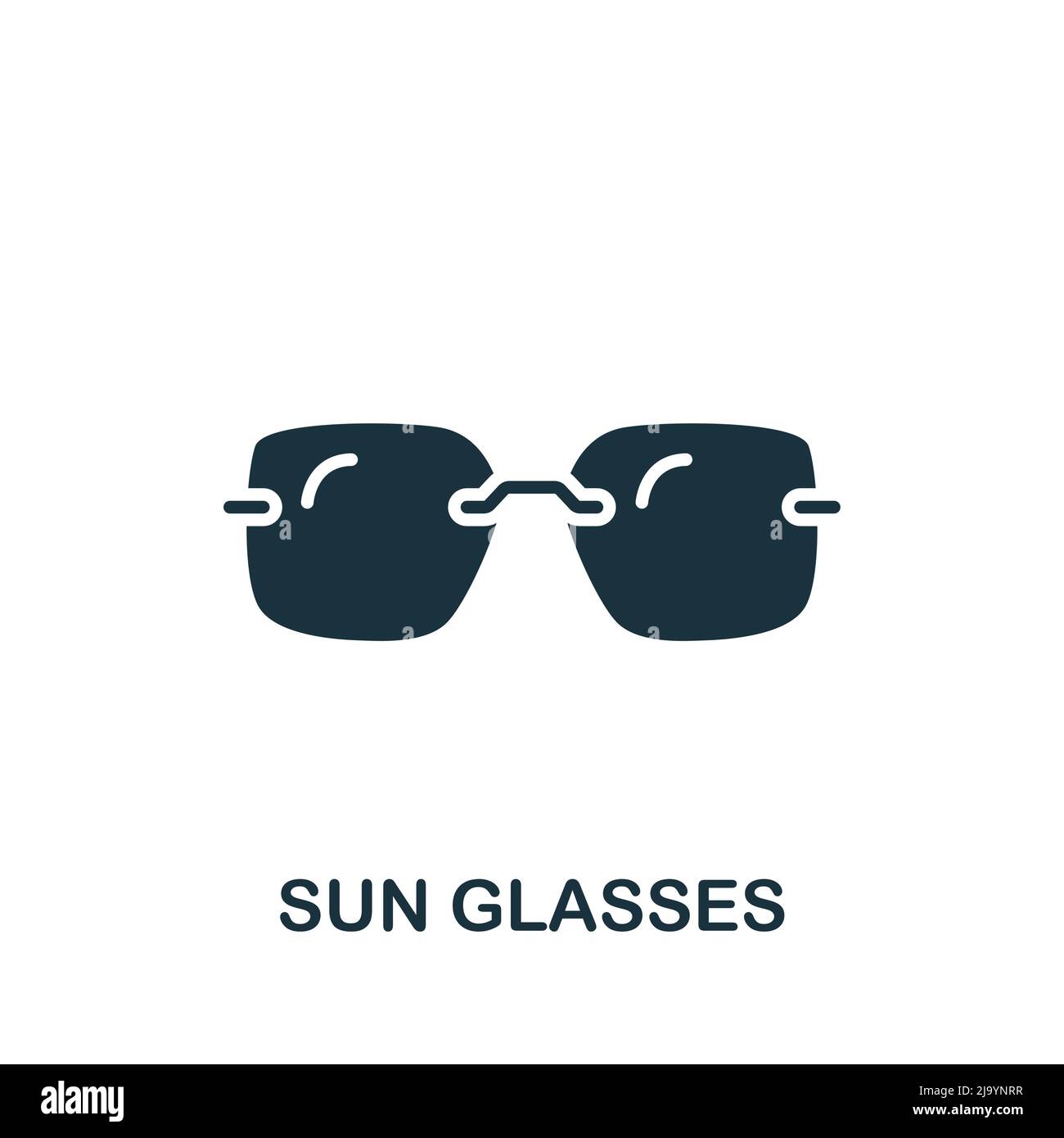 Sun Glasses icon. Monochrome simple Summer icon for templates, web design and infographics Stock Vector