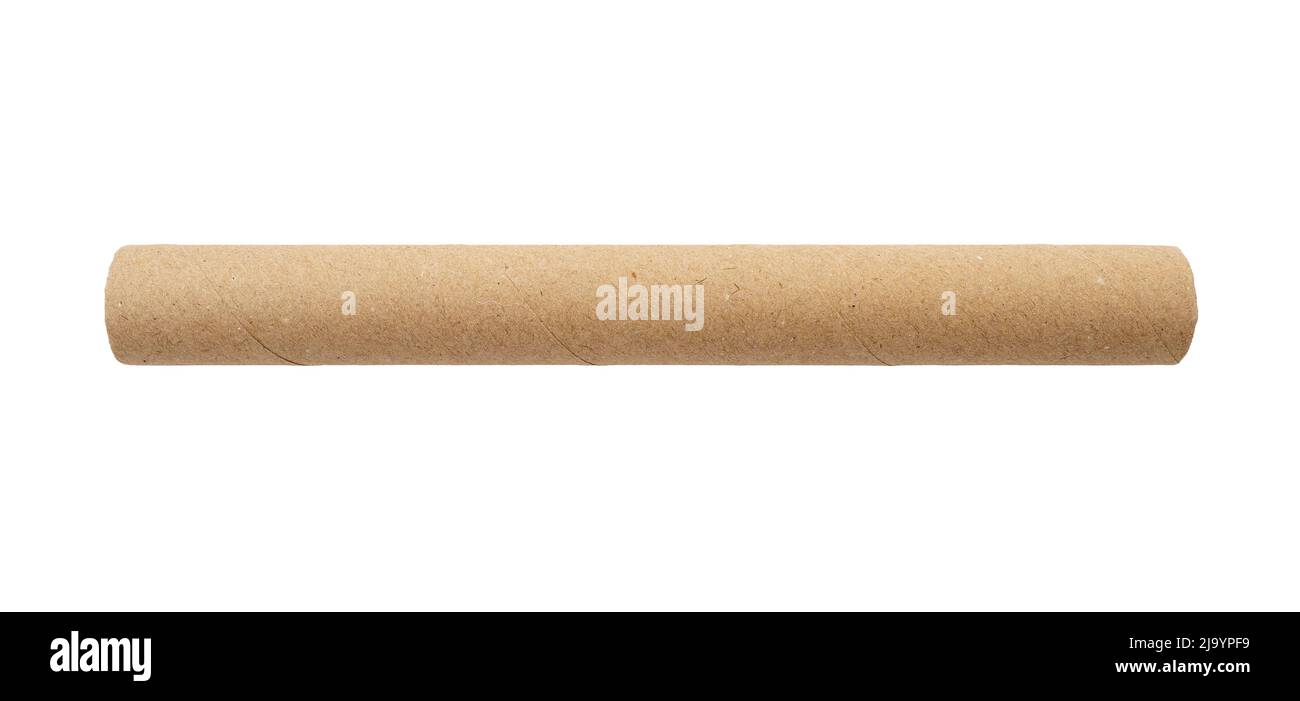 Long paper roll, tube, sleeve isolated on white Stock Photo Alamy