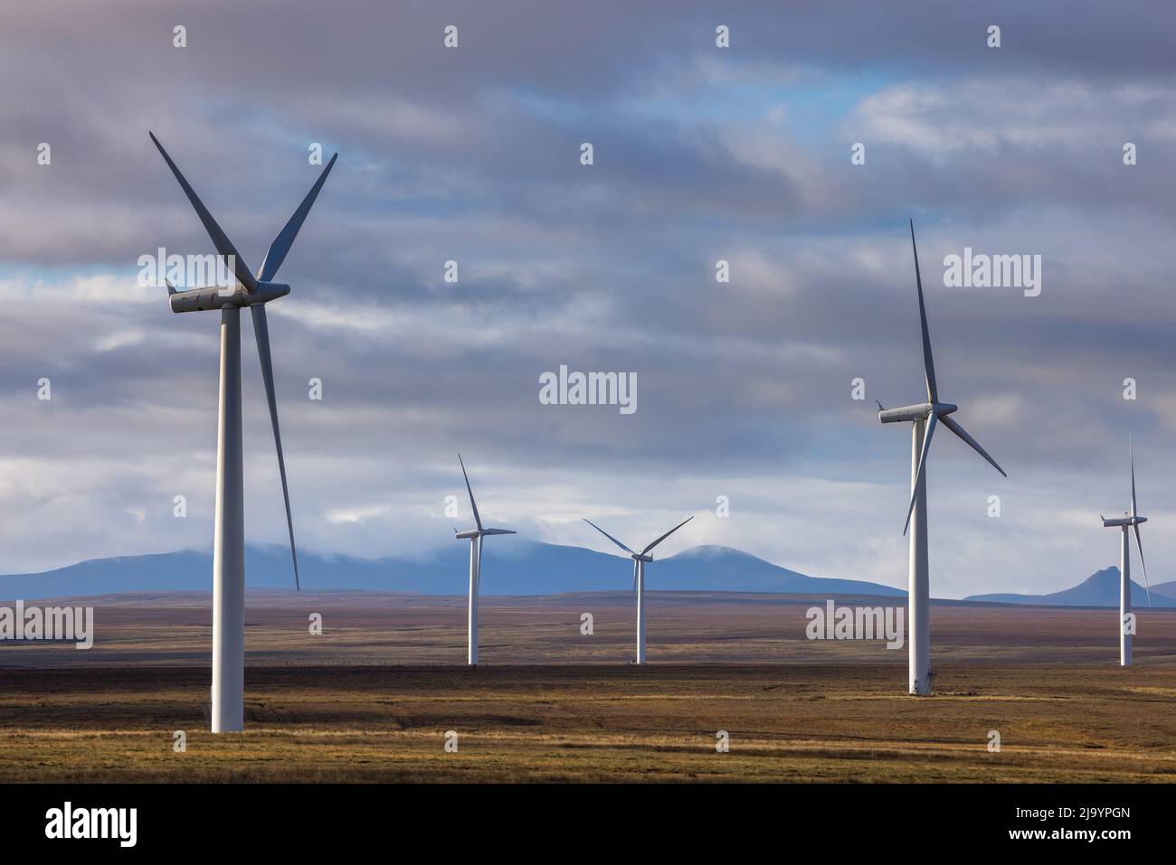 A wind farm at Sibster Burn, nr Halkirk, Caithness, Scotland Stock Photo