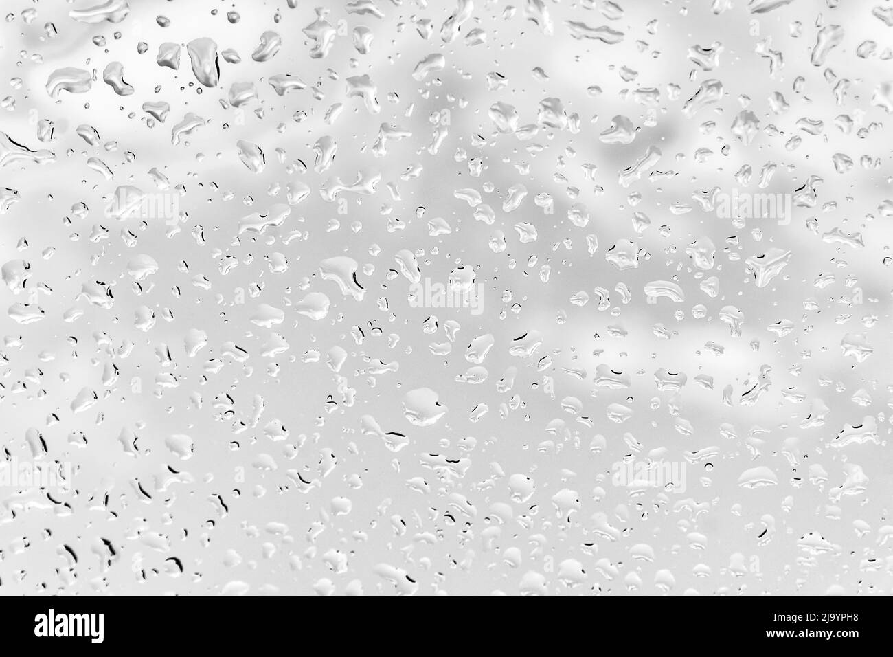 Raindrops Down Windshield Stock Photo