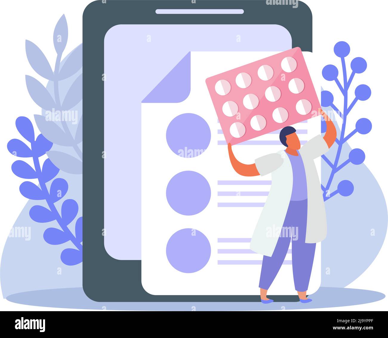 Lung inspection flat icons composition with character of doctor holding ...