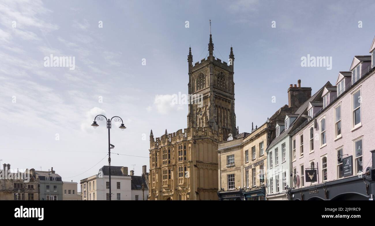 Townscape of Cotswold Market Town of Cirencester, Gloucestershire, UK Stock Photo