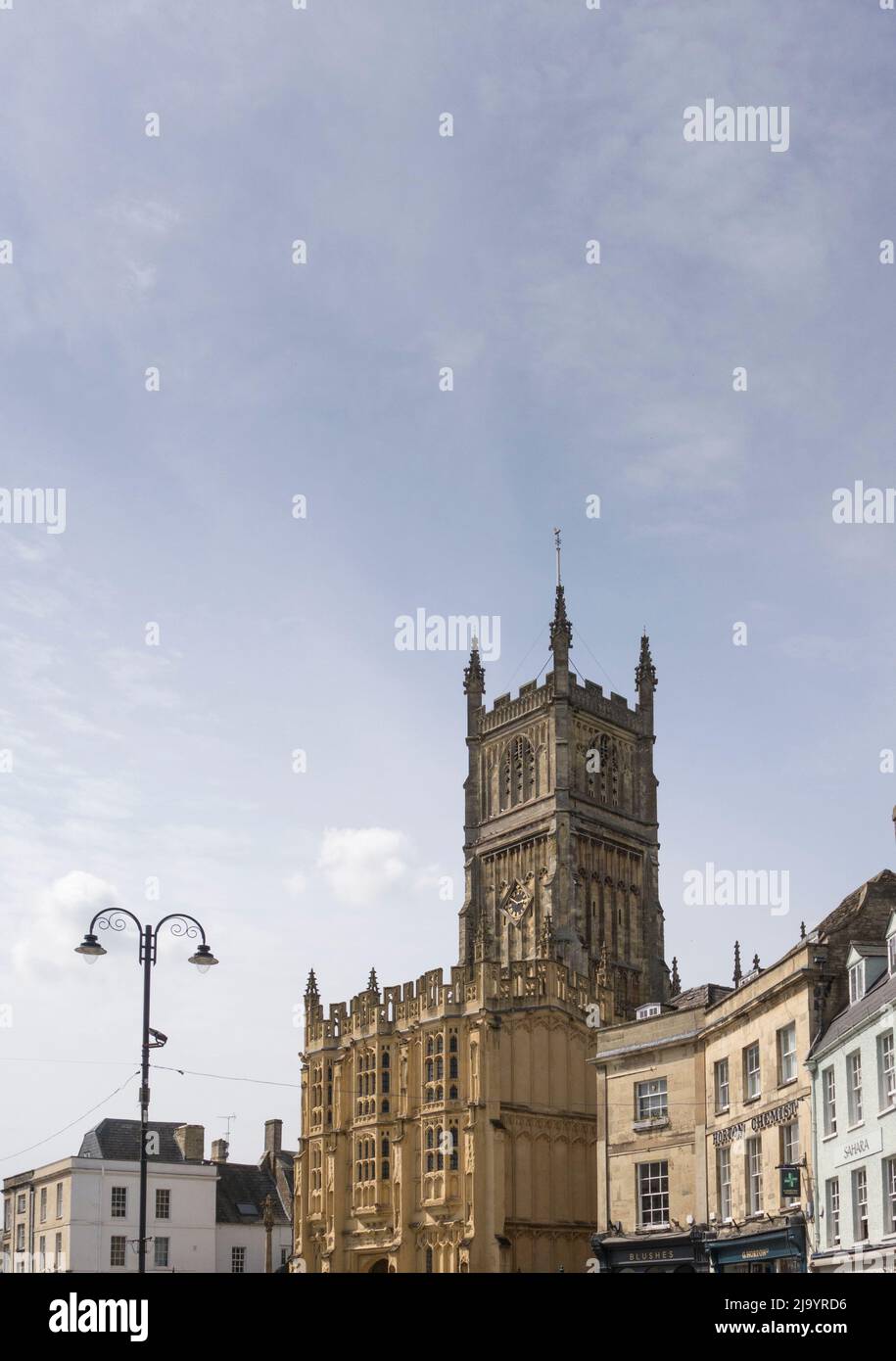 Townscape of Cotswold Market Town of Cirencester, Gloucestershire, UK Stock Photo