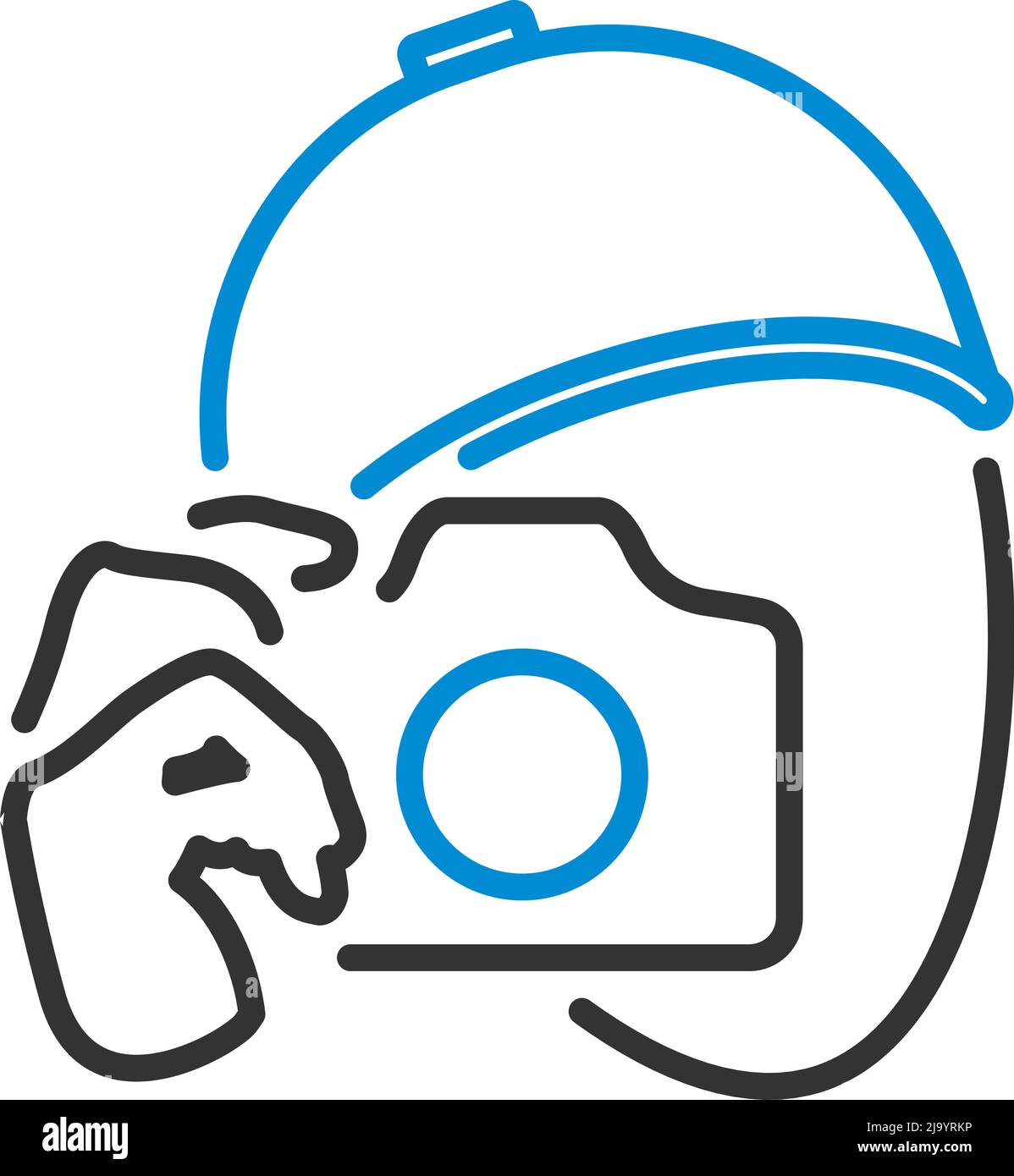 Detective With Camera Icon. Editable Bold Outline With Color Fill ...