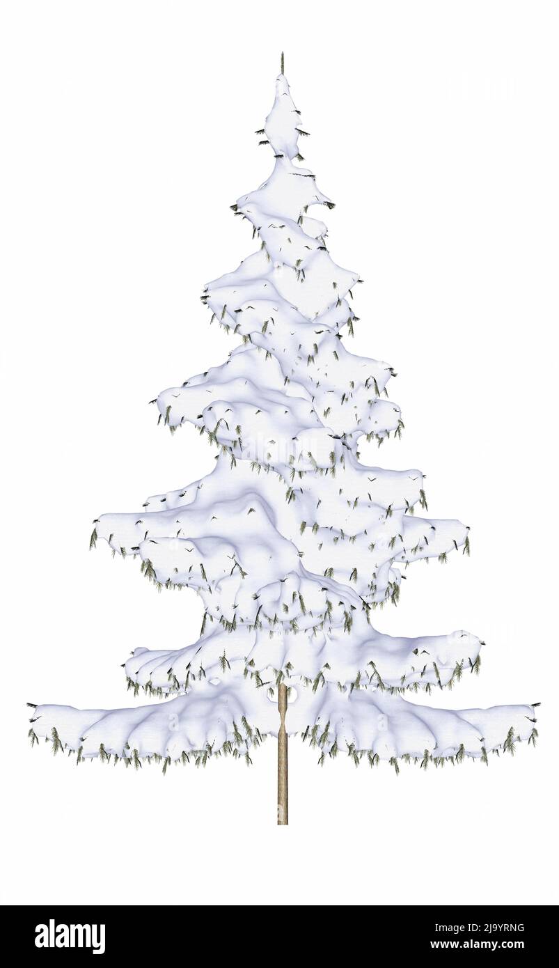 Snow covered christmas tree bright Cut Out Stock Images & Pictures - Alamy