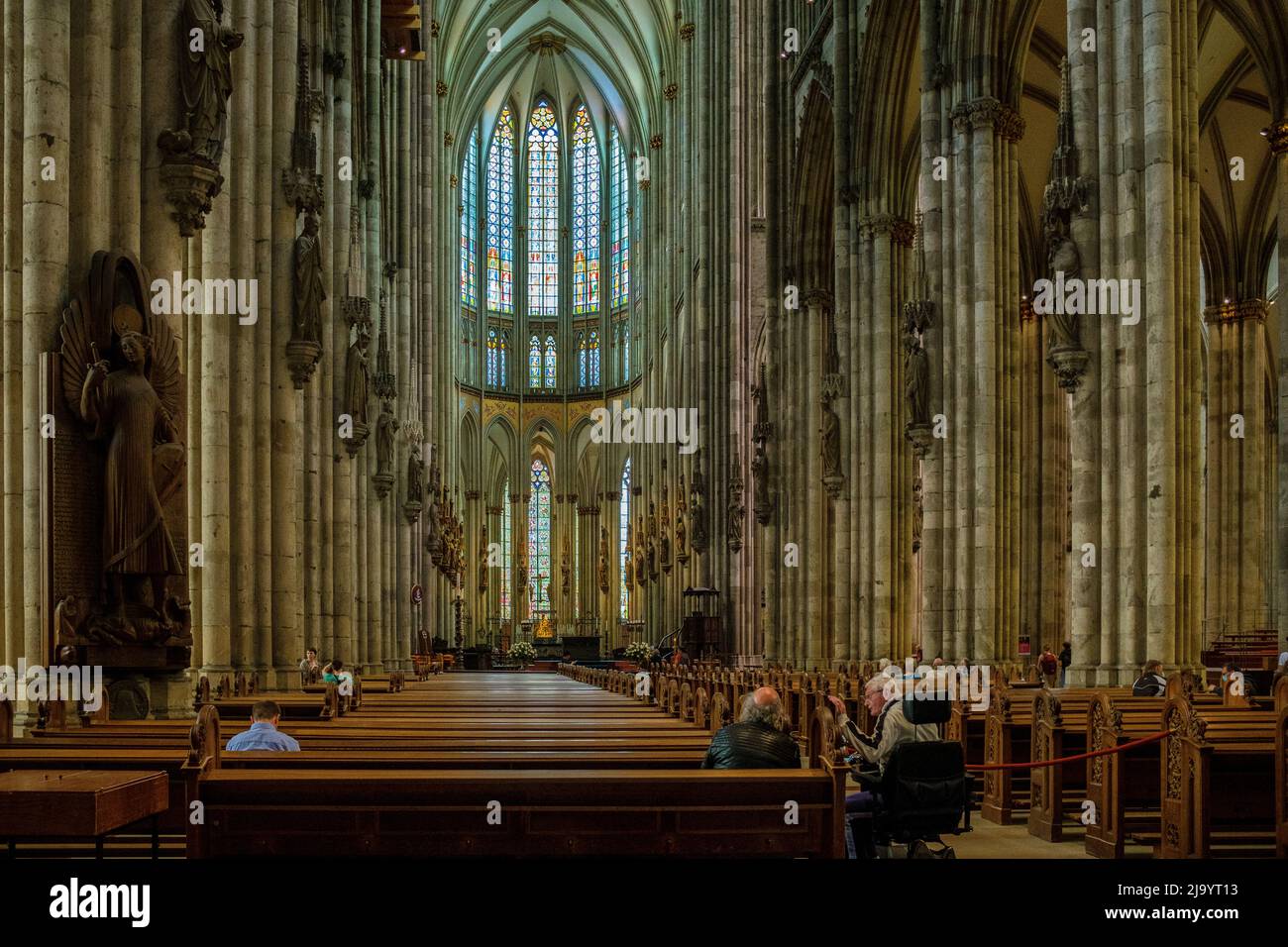 Cologne, Germany - May 17, 2022 : Beautiful architecture of the Cathedral Dom in Cologne Germany Stock Photo
