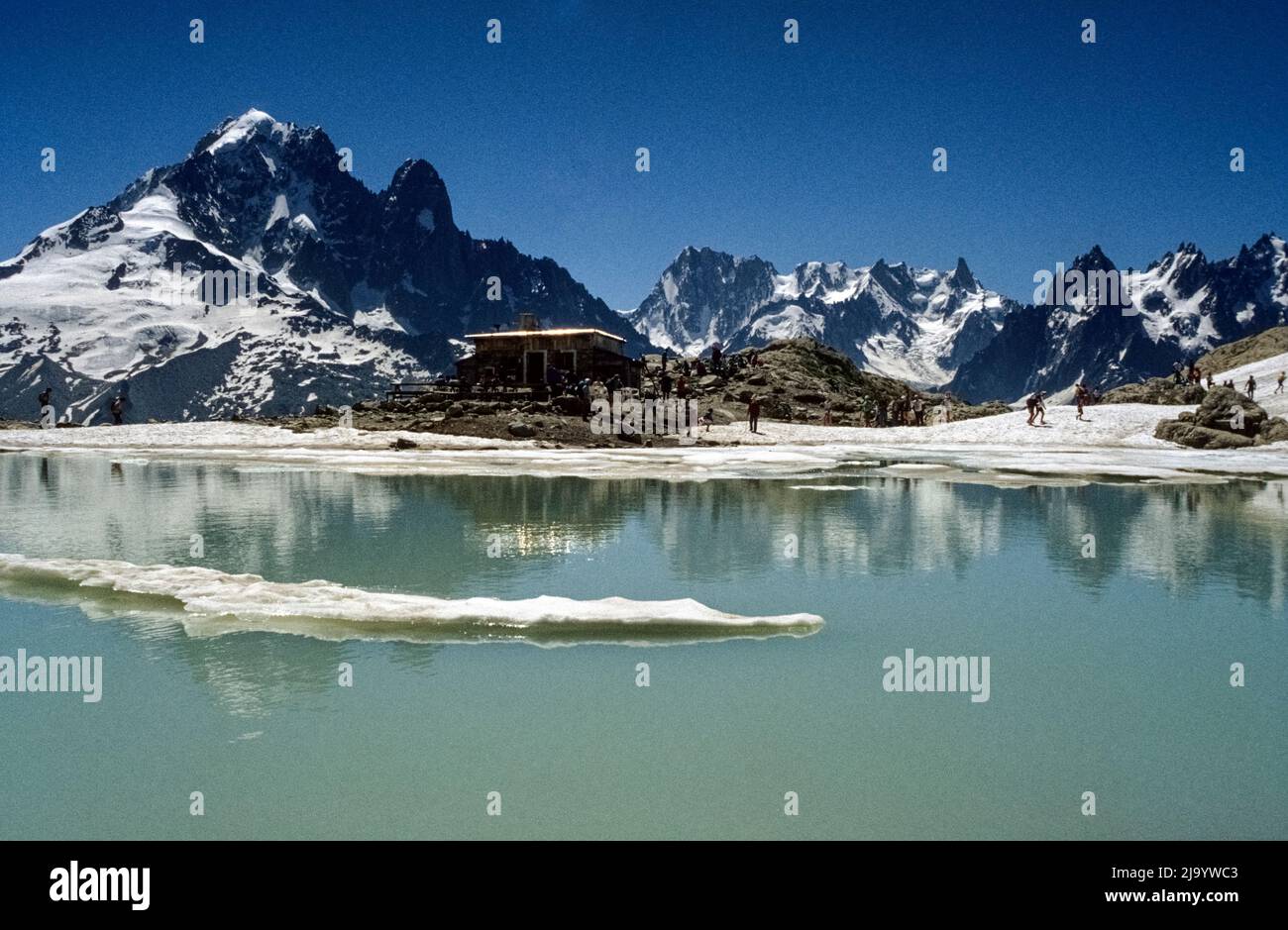 Lac Bleu on the Plan de l'Aiguille, Chamonix-Mont-Blanc, France, 1990 Stock Photo