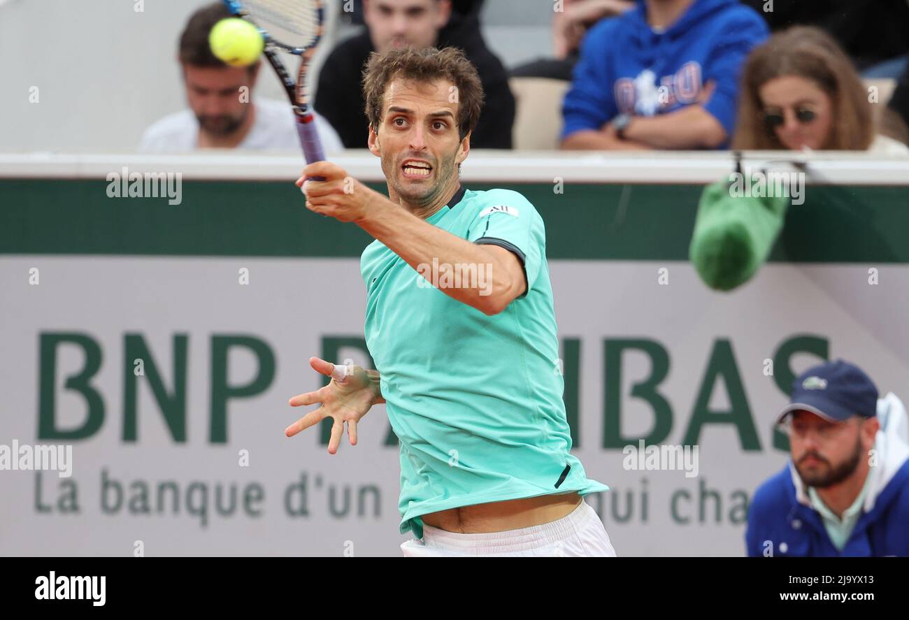 Paris, France. 25th May, 2022. Albert Ramos-Vinolas of Spain during day 4  of the French Open 2022, a tennis Grand Slam tournament on May 25, 2022 at  Roland-Garros stadium in Paris, France -