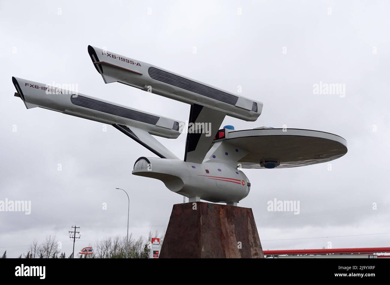 Model of the Starship Enterprise, Vulcan, Alberta Stock Photo