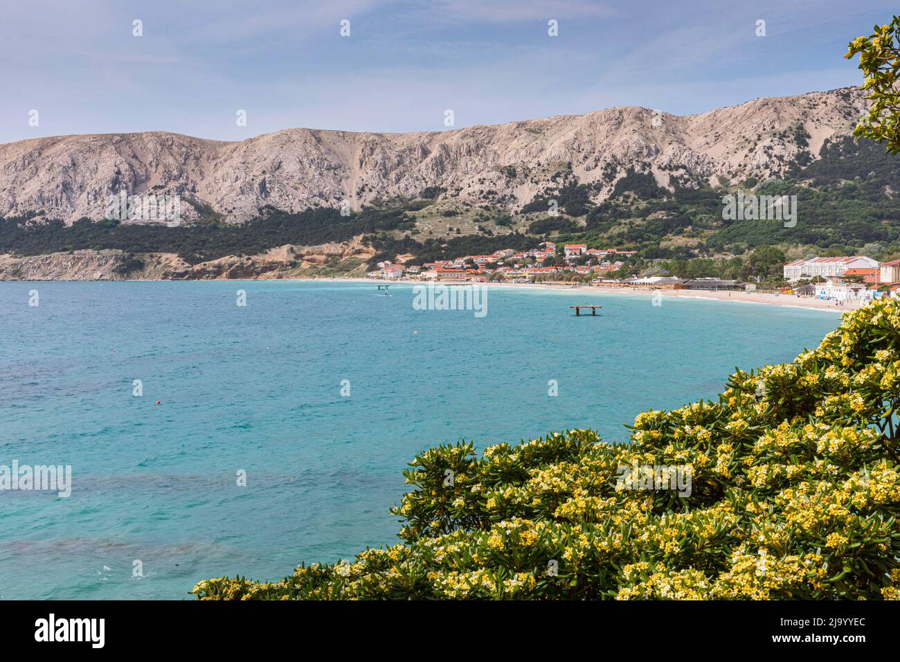 Baska view to the beach in the spring Stock Photo