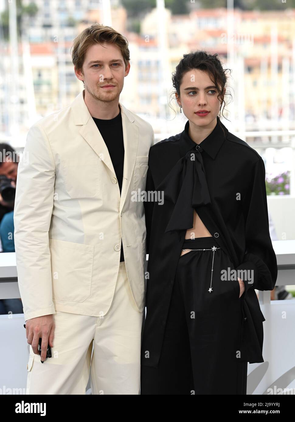 Joe Alwyn and Margaret Qualley attending the Stars at Noon photocall