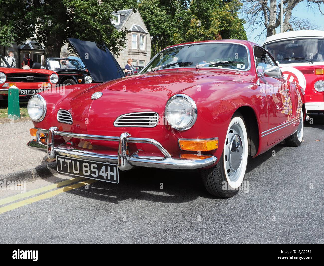 Volkswagen Type 14, Karmann Ghia coupe, in red, with white wall tyres ...