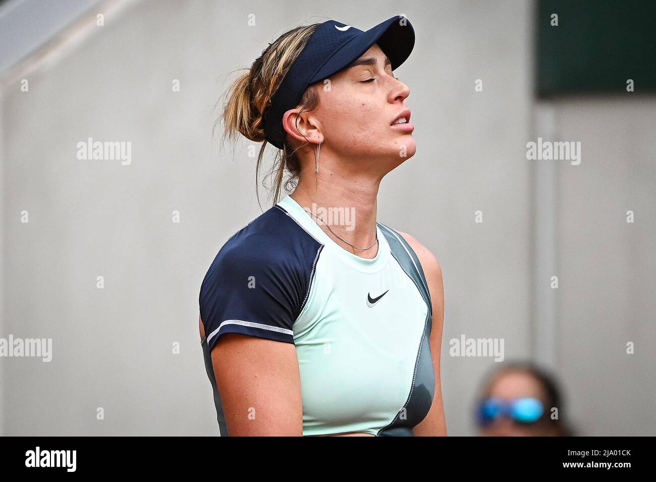 Paris, France. 26th May, 2022. Paula BADOSA of Spain looks dejected during the Day five of Roland-Garros 2022, French Open 2022, Grand Slam tennis tournament on May 26, 2022 at Roland-Garros stadium in Paris, France - Photo Matthieu Mirville/DPPI Credit: DPPI Media/Alamy Live News Stock Photo