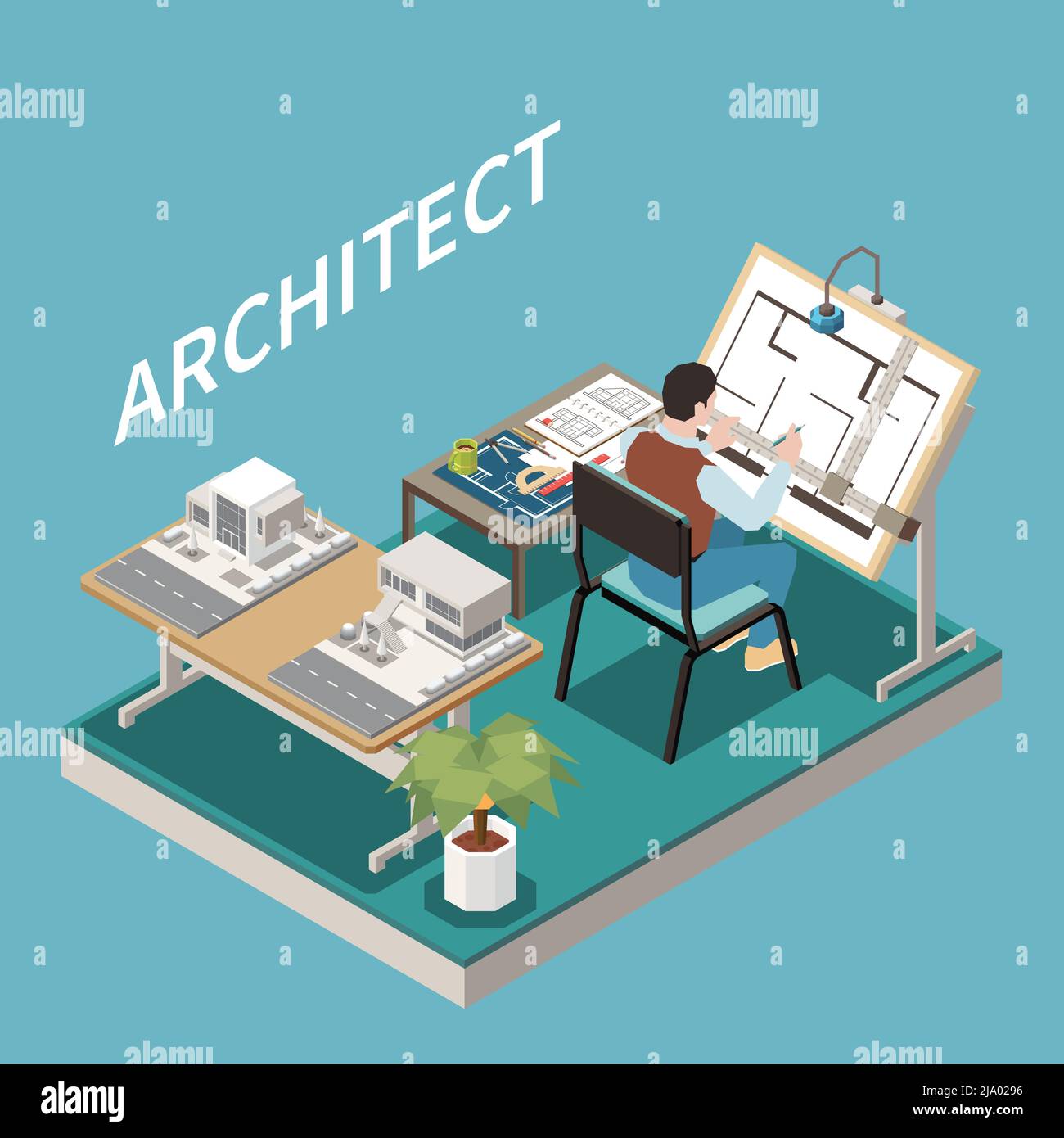 Architect model desk Stock Vector Images Alamy