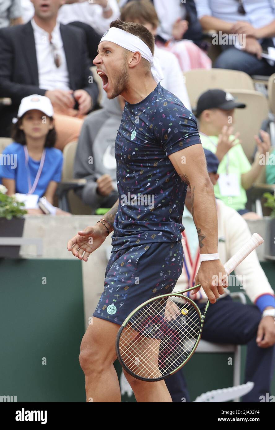May 25, 2022, Paris, France Alex Molcan of Slovakia during day 4 of the French Open 2022, a tennis Grand Slam tournament on May 25, 2022 at Roland-Garros stadium in Paris, France -