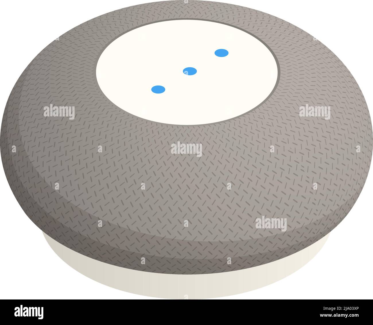 Mini round smart speaker isometric 3d icon on white background vector illustration Stock Vector