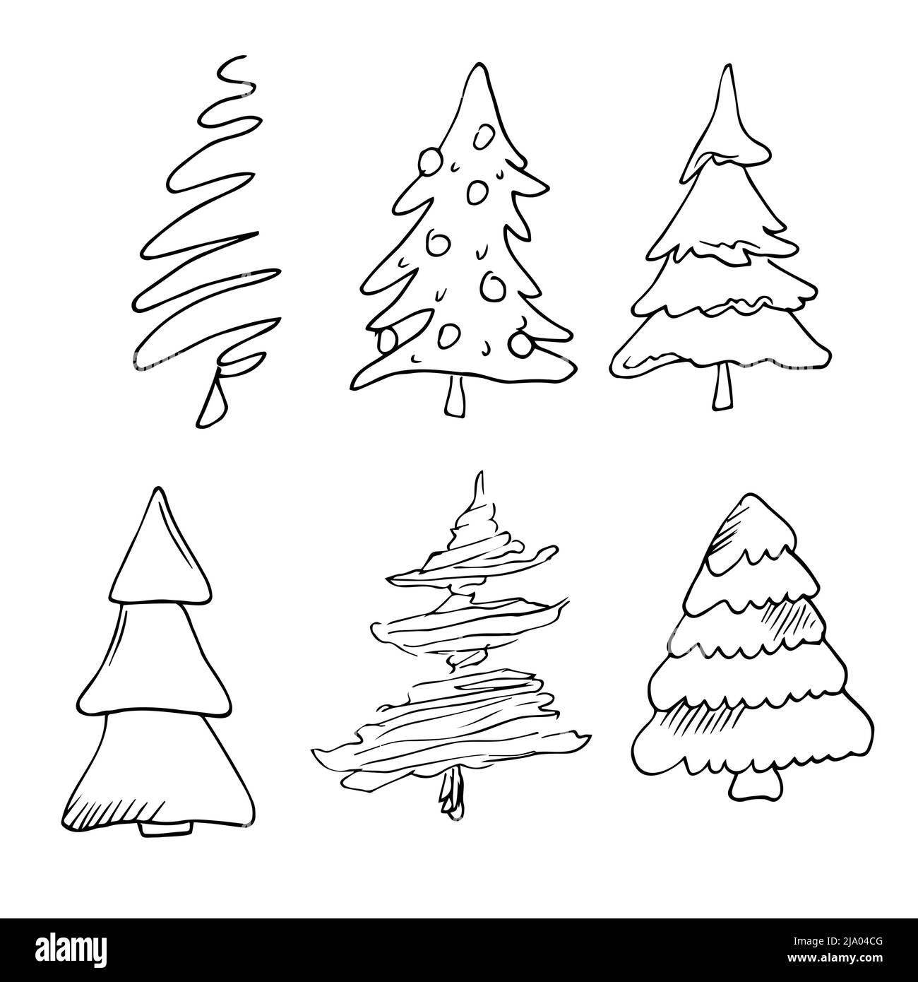 Big set of Christmas design element in doodle style. Vector illustration Stock Vector
