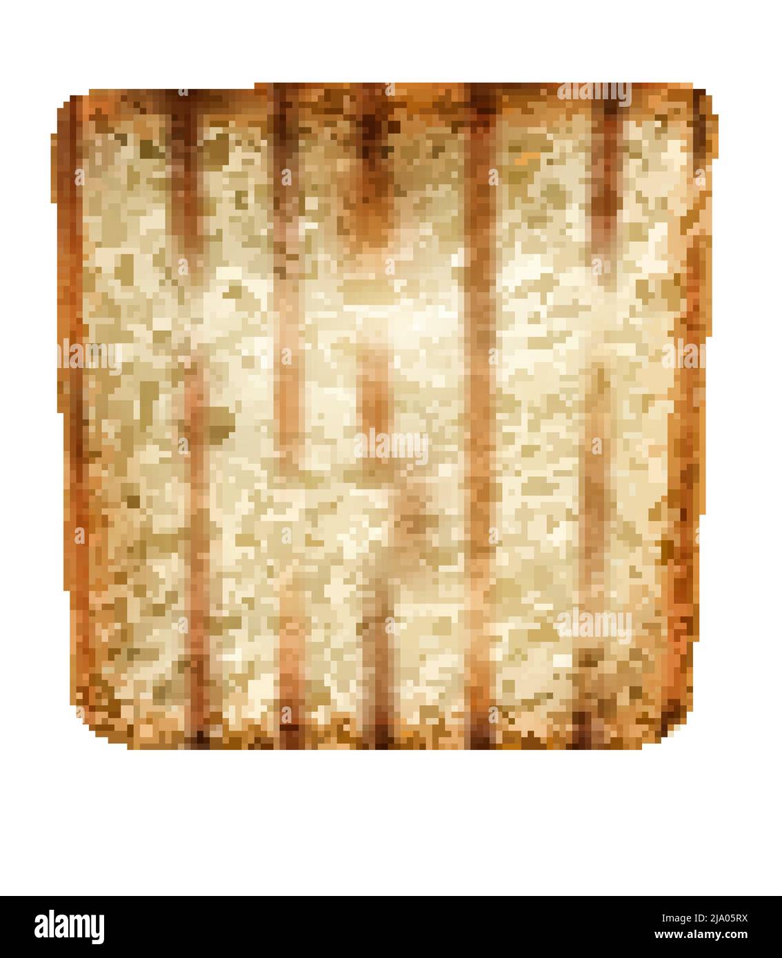 Grilled wheat bread slice on white background realistic vector ...