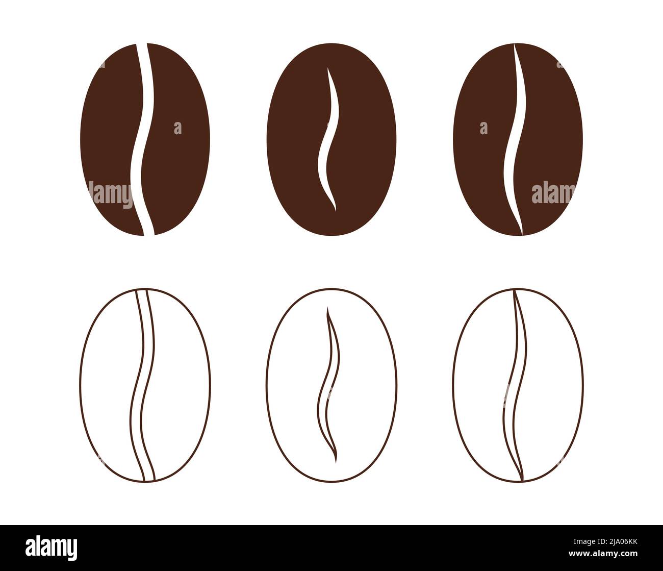 Different types of coffee bean symbols vector illustration icon Stock