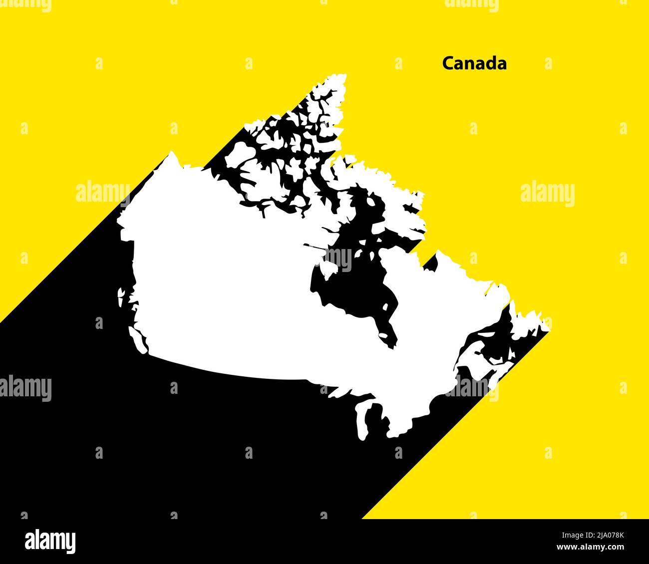 Canada Map on retro poster with long shadow. Vintage sign easy to edit, manipulate, resize or colorize. Stock Vector