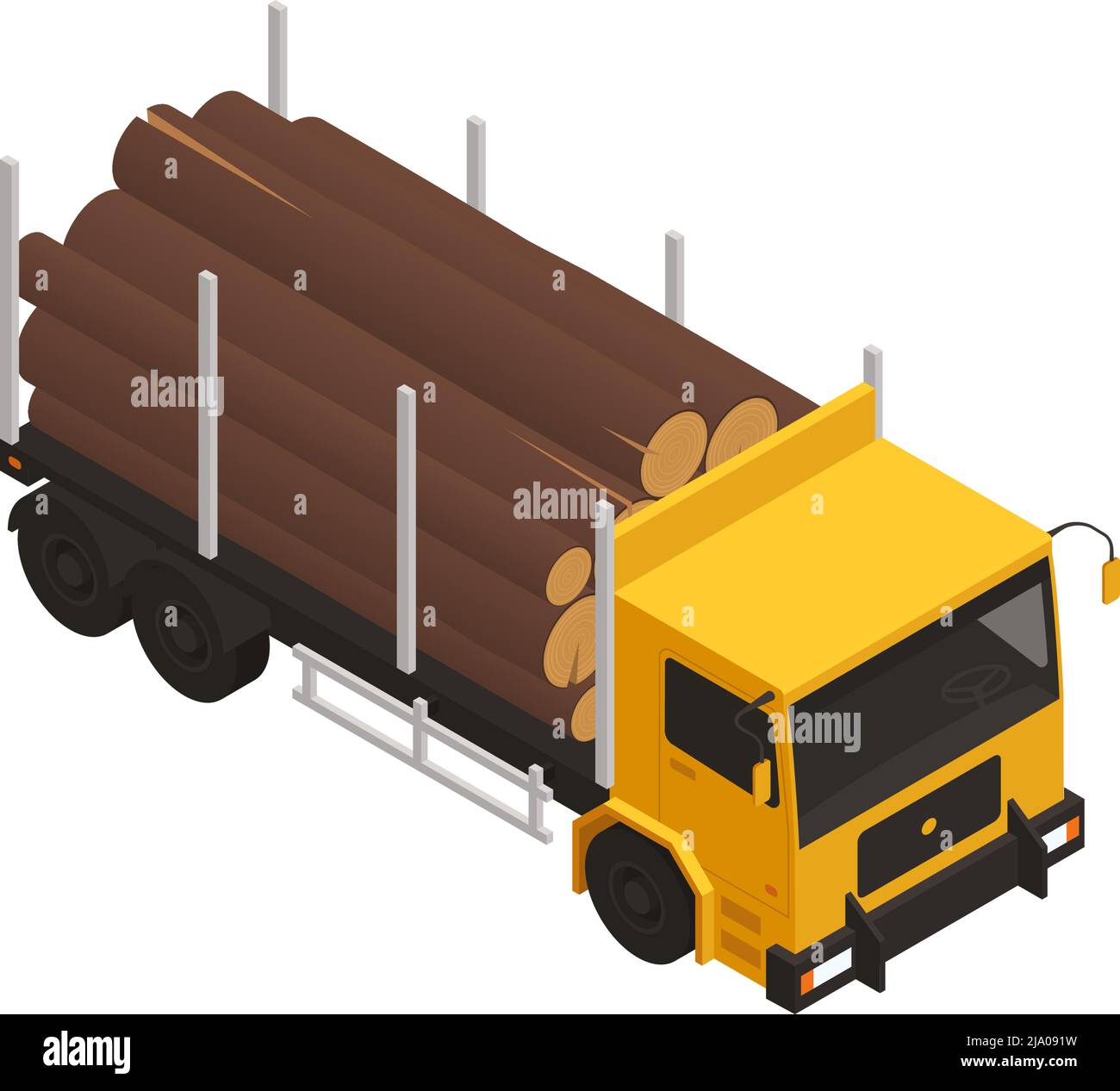 Sawmill timber mill lumberjack isometric composition with isolated ...