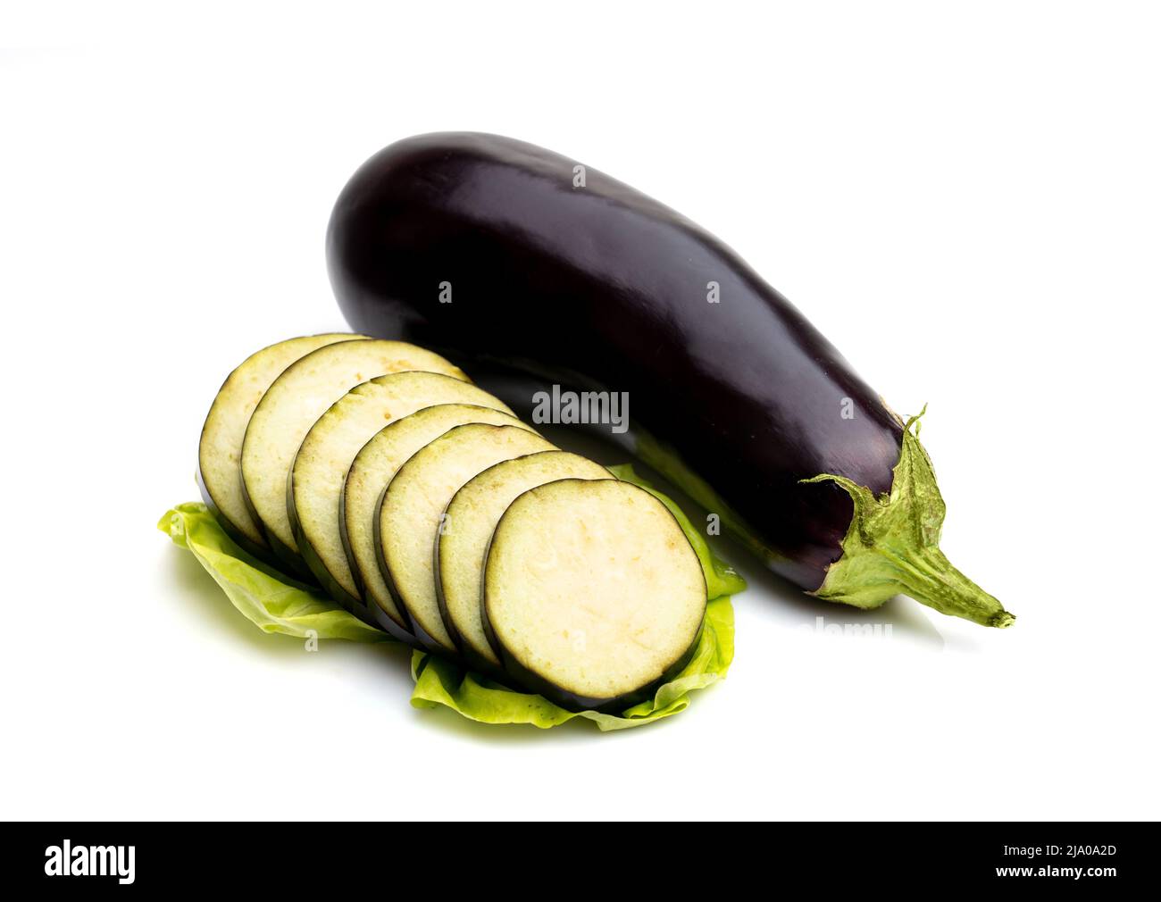 aubergine or eggplant isolated on white background Stock Photo