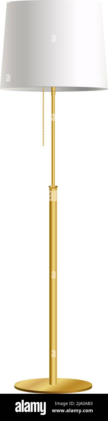 Realistic modern stylish golden and white standard lamp vector ...