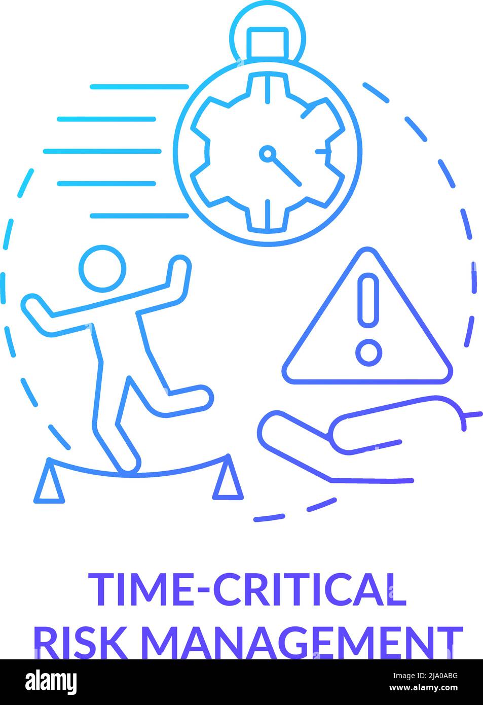 Timecritical risk management blue gradient concept icon Stock Vector
