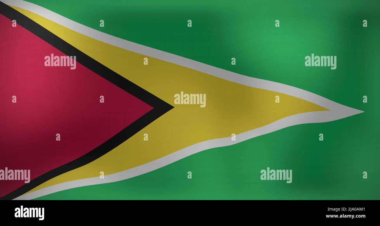 Image of waving flag of guyana Stock Photo
