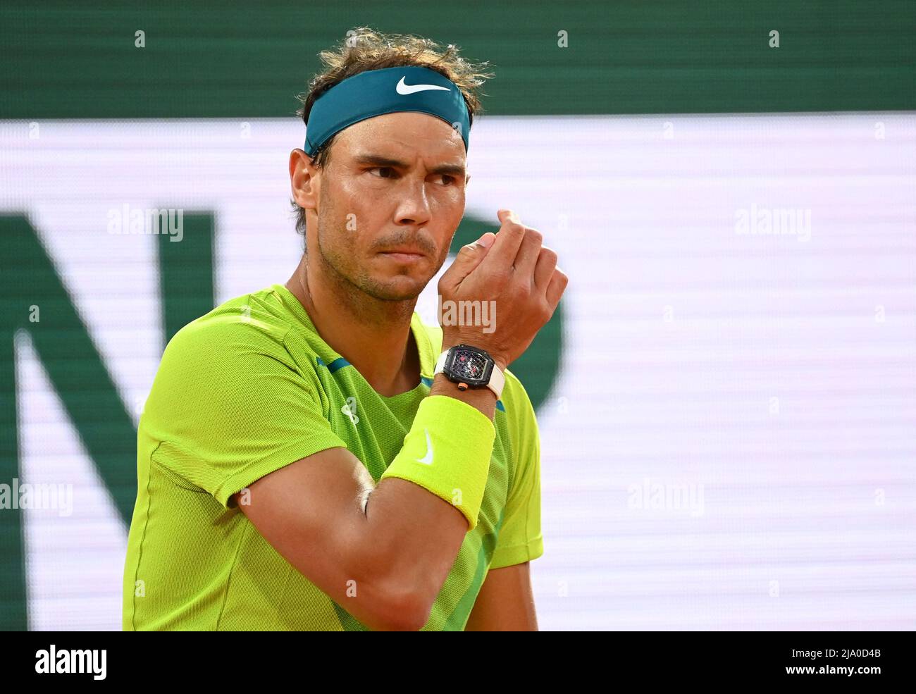 Raphael Nadal during French Open Tennis Roland Garros 2022 on May 23, 2022 in Paris, France