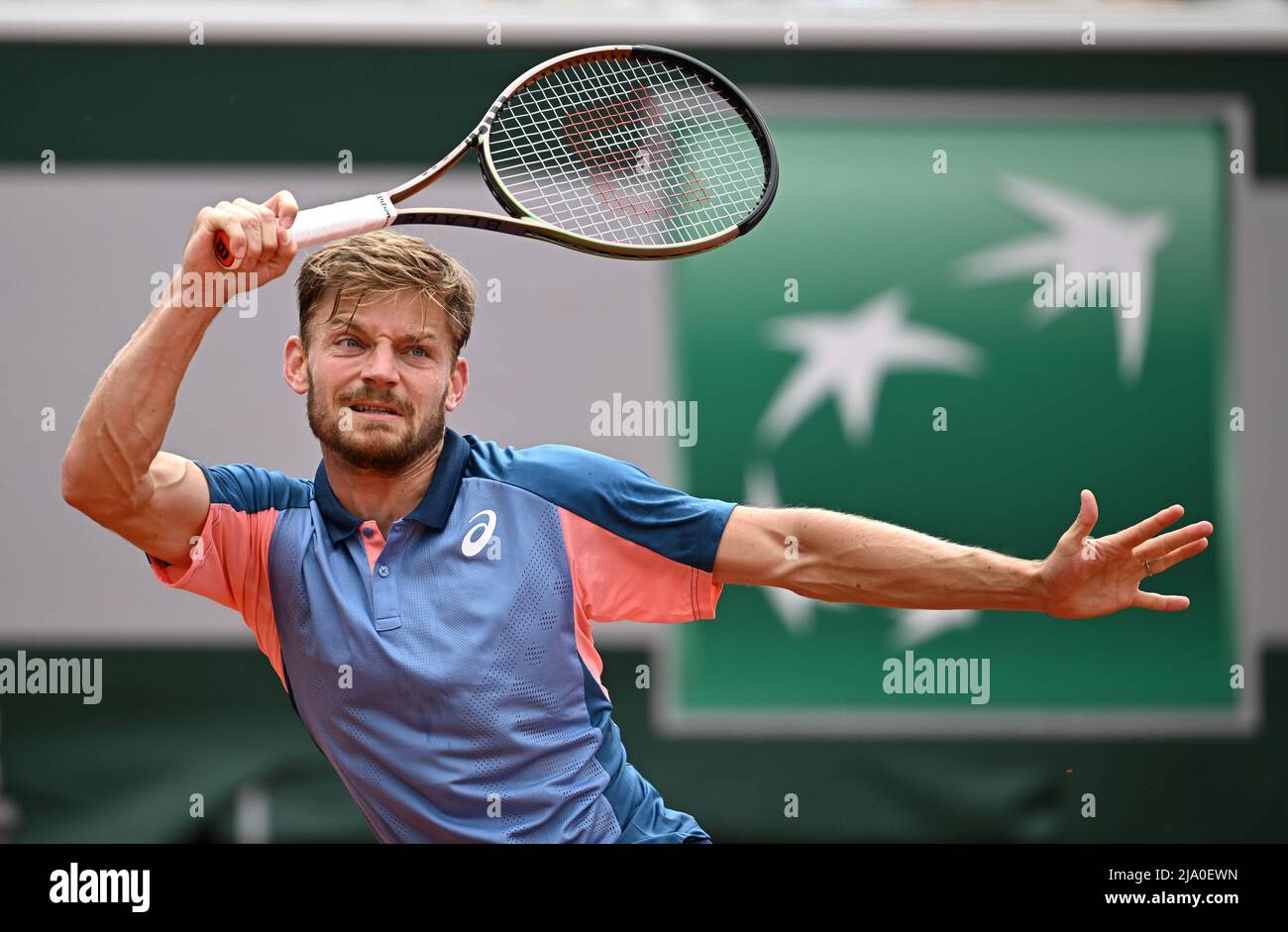 Tennis - French Open - Roland Garros, Paris, France - May 26, 2022  Belgium's David Goffin in action during his second round match against  Frances Tiafoe of the U.S. REUTERS/Dylan Martinez Stock Photo - Alamy