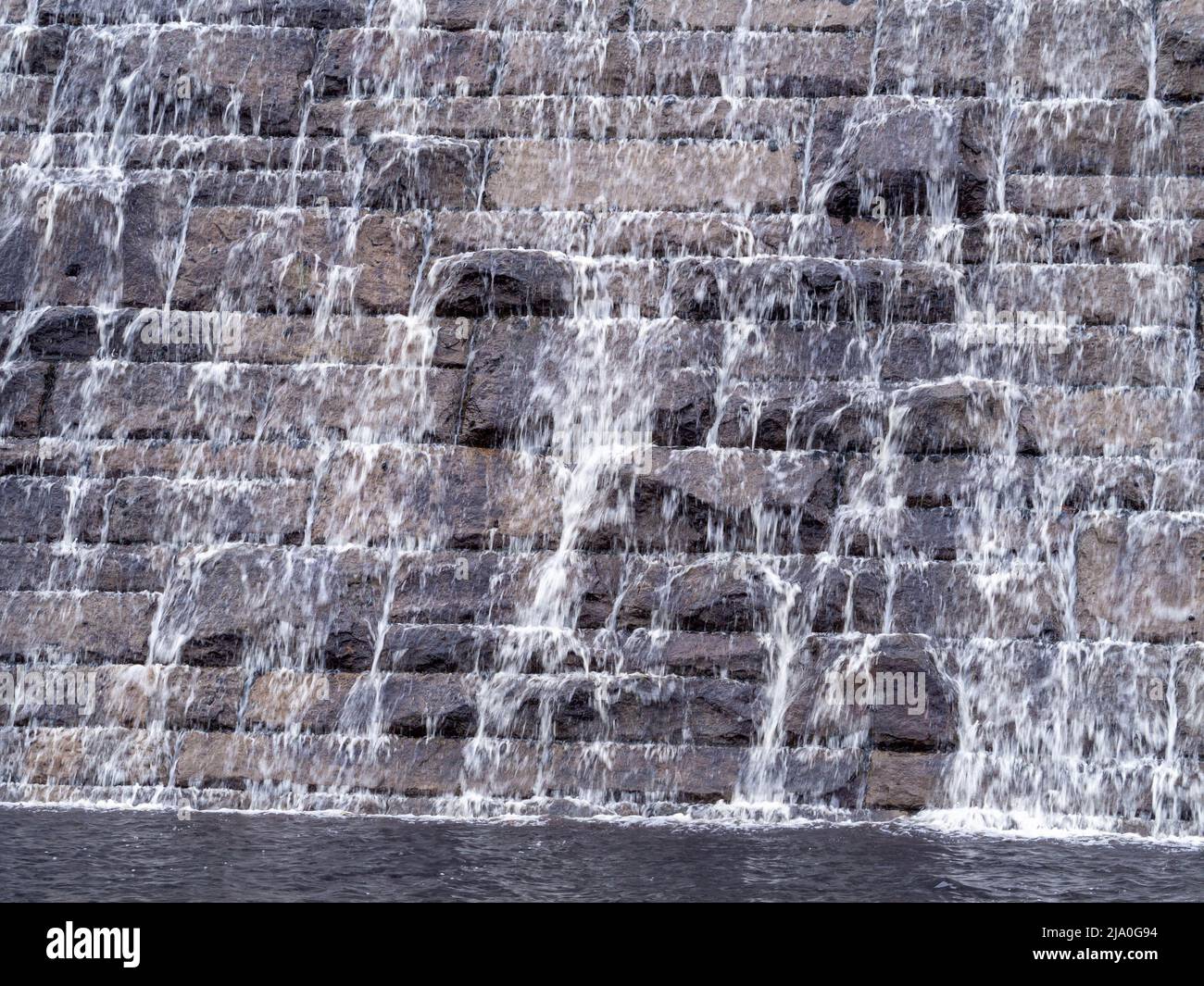 Derwent dam overflowing the retaining wall. Stock Photo