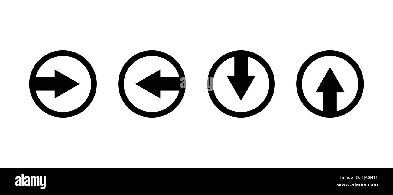 Round arrow icon set. Editable vector. Stock Vector