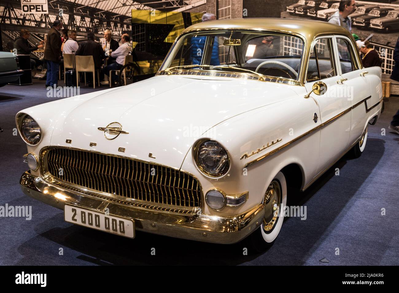 1956 Opel Kapitan vintage car presented at the Techno Classica Essen Car Show.. Germany - April 6, 2017 Stock Photo
