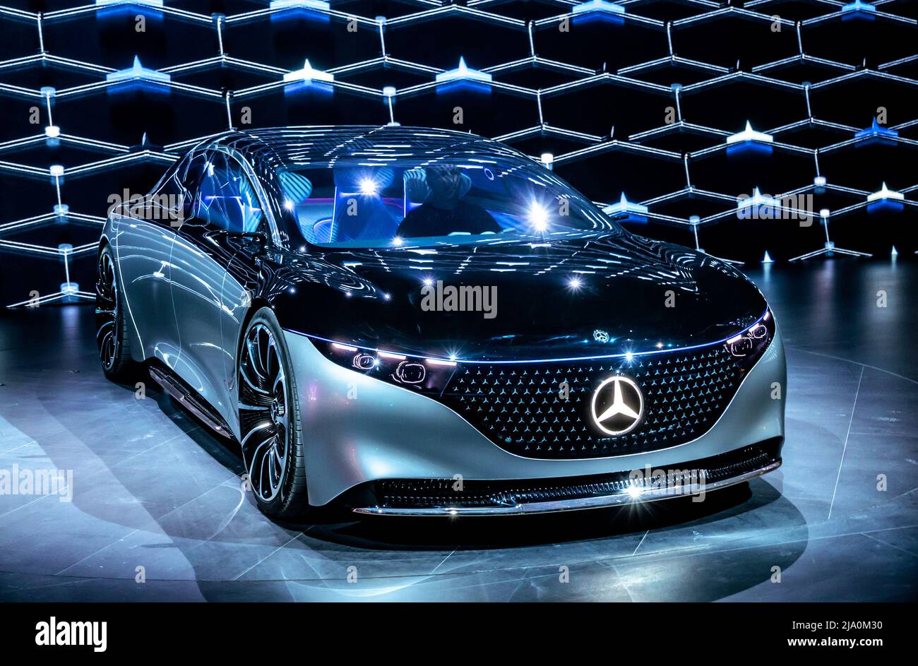 Mercedes-Benz Vision EQS luxury electric concept car showcased at the Frankfurt IAA Motor Show. Germany - September 11, 2019 Stock Photo
